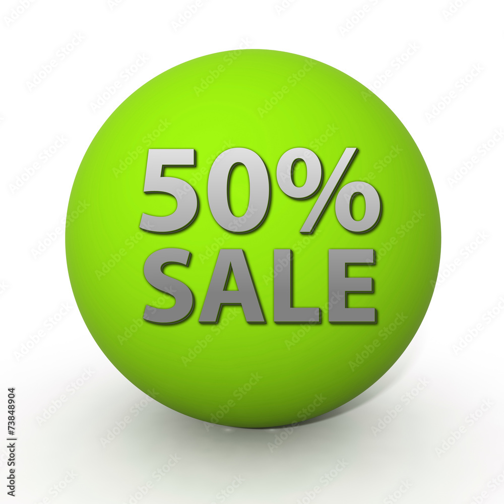 Sale fifty percent circular icon on white background Sale fifty percent circular icon on white background