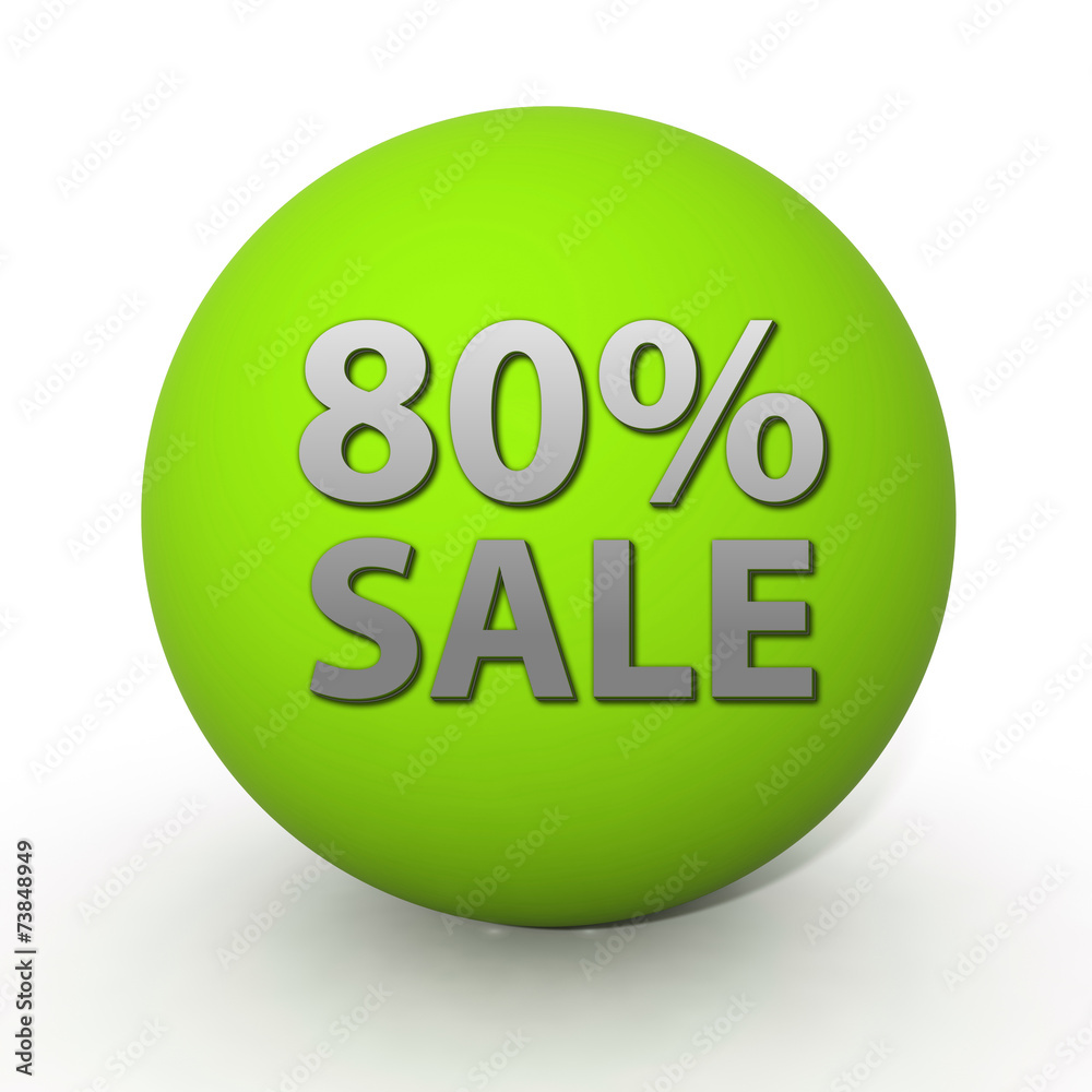 Sale eighty percent circular icon on white background Sale eighty percent circular icon on white background