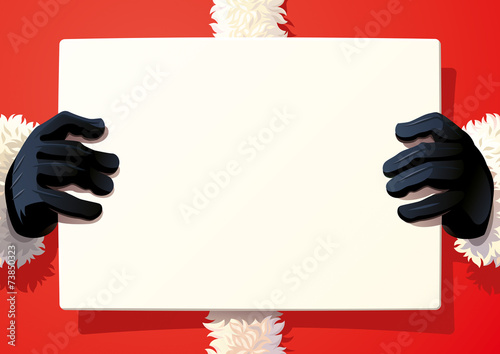 Santa Claus holding a sing