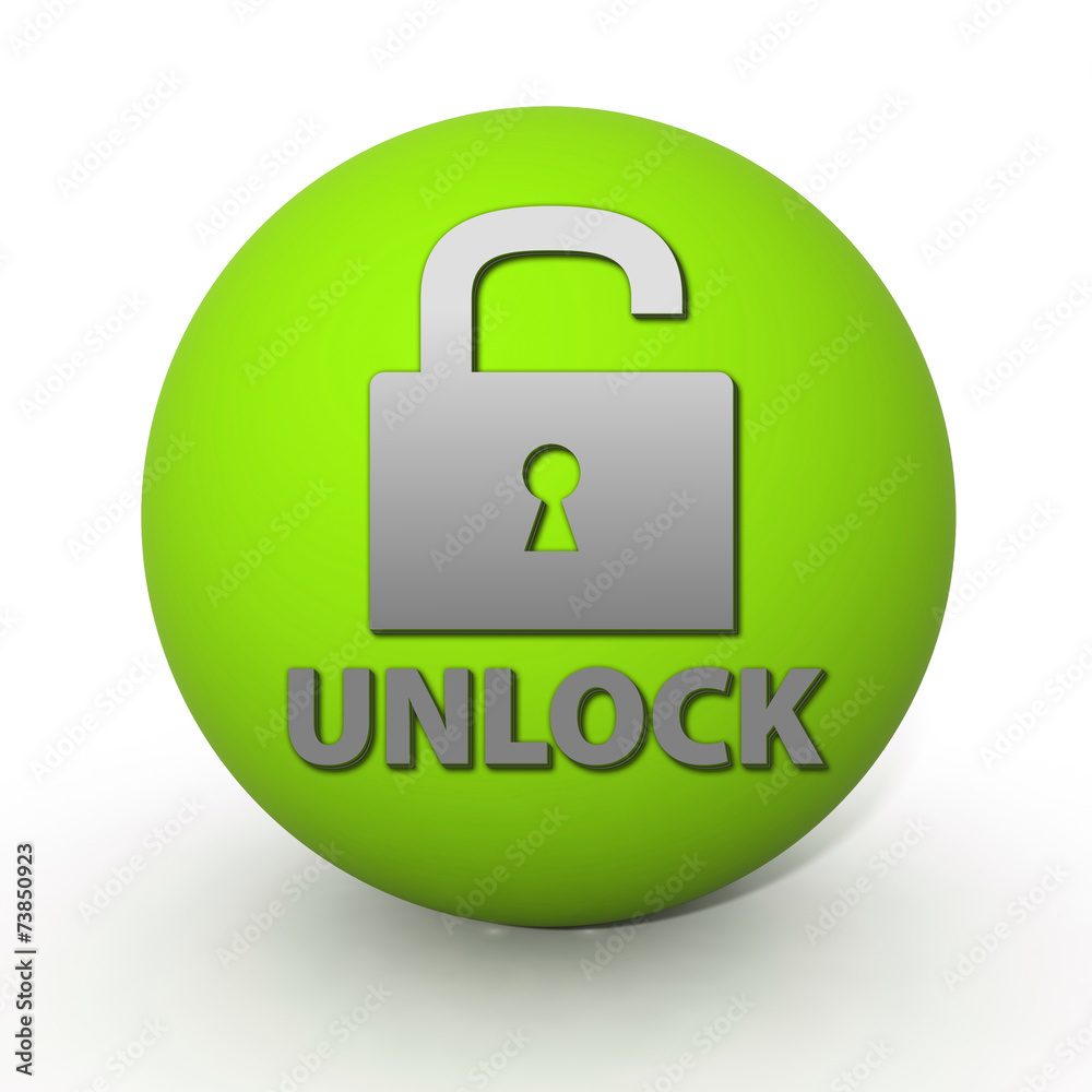 Unclock circular icon on white background Unclock circular icon on white background