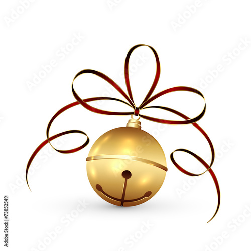Christmas bell and tinsel