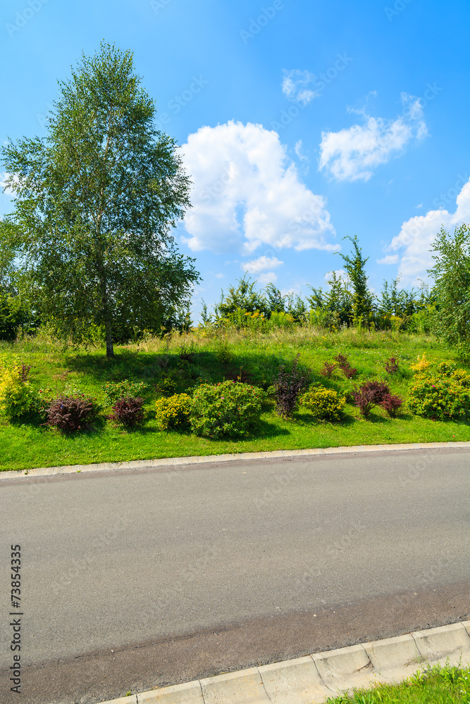 Road to golf playing area in Paczultowice village, Poland