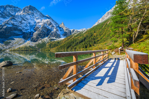 Morskie Oko lake in autumn colours, High Tatra Mountains, Poland