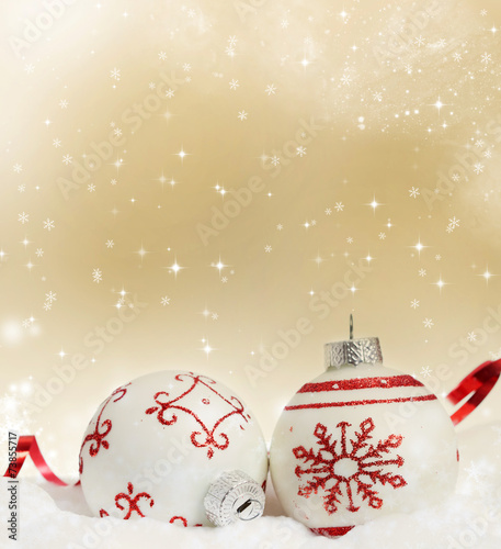 Wallpaper Mural Christmas background with red decorations Torontodigital.ca