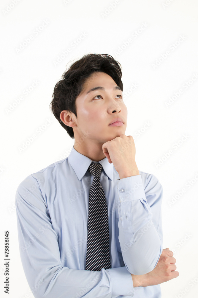 Asian businessman worry something Asian businessman worry something