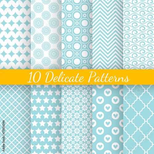 Vintage different vector seamless patterns