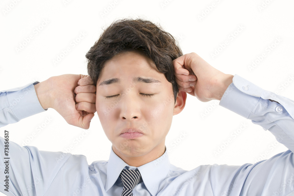 Stressed asian businessman 