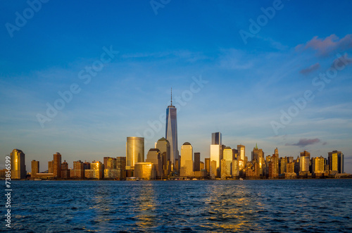 Manhattan Skyline from Jersey at twilight  New York City