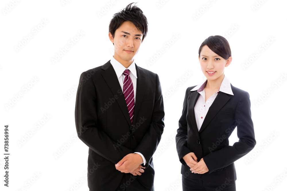 businessperson working image on white background