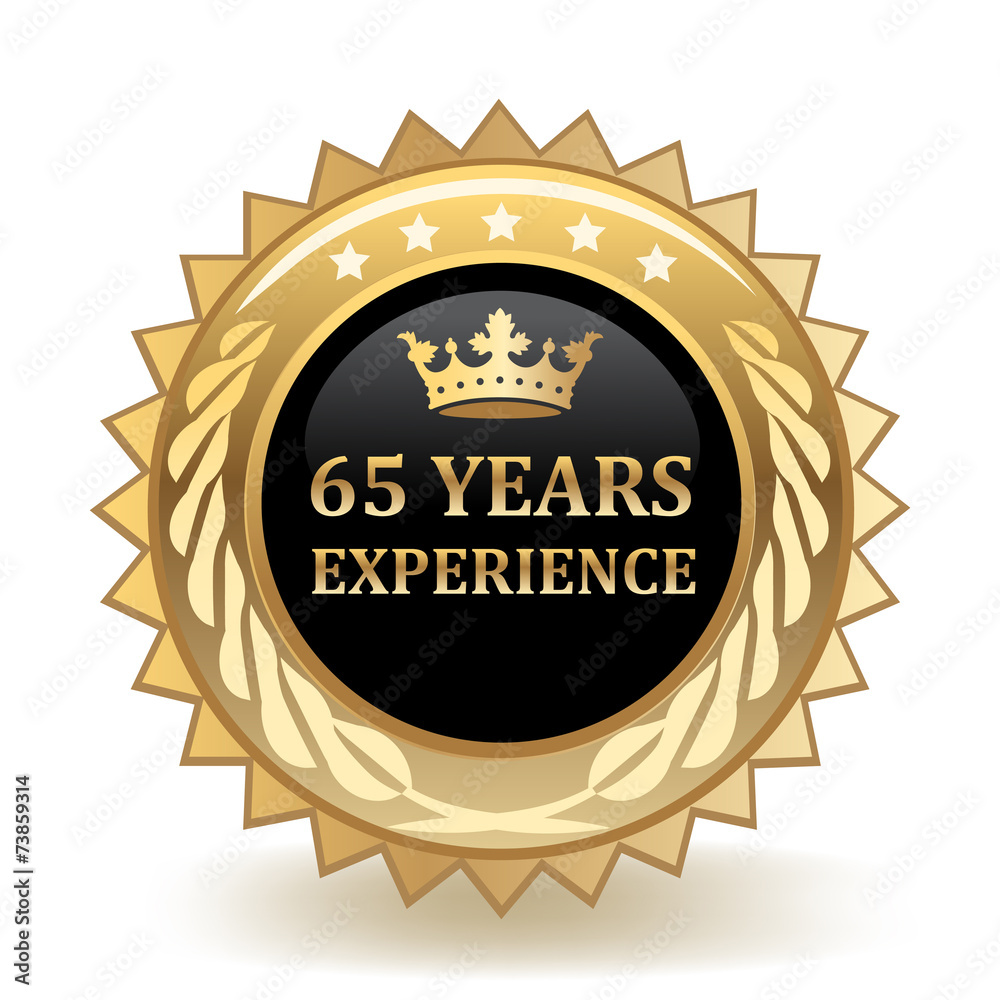 Sixty Five Years Experience Badge Sixty Five Years Experience Badge