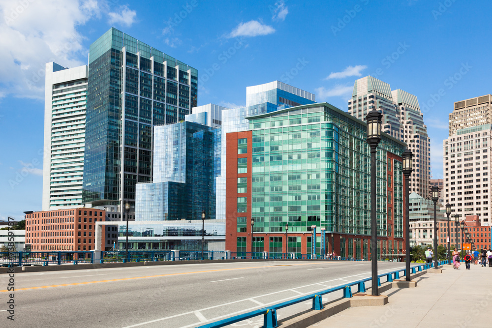 Modern buildings in The financial district in Boston - USA