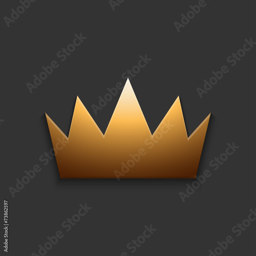 Vector modern golden crown on gray