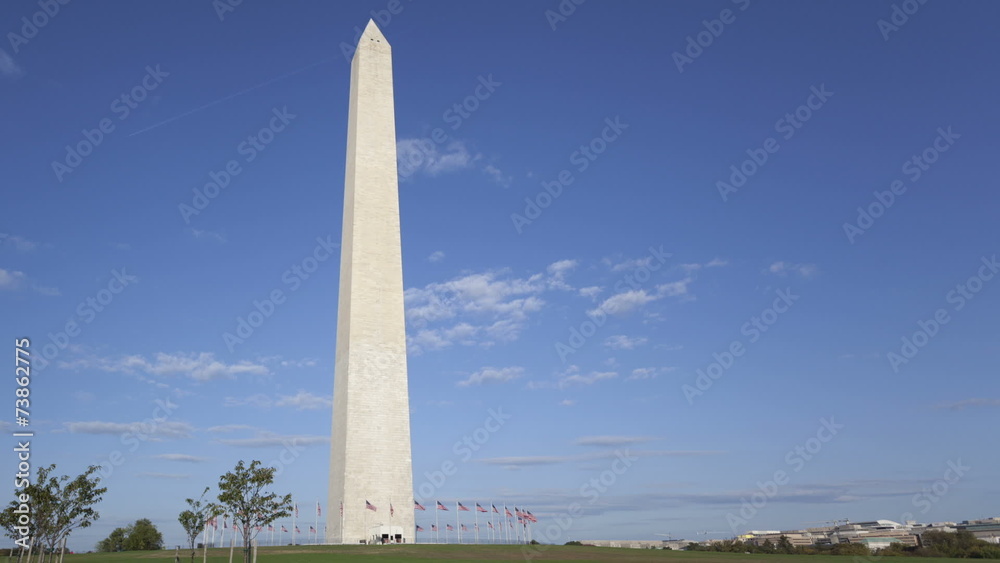 Time lapse Washington Memorial with copy space right Time lapse Washington Memorial with copy space right