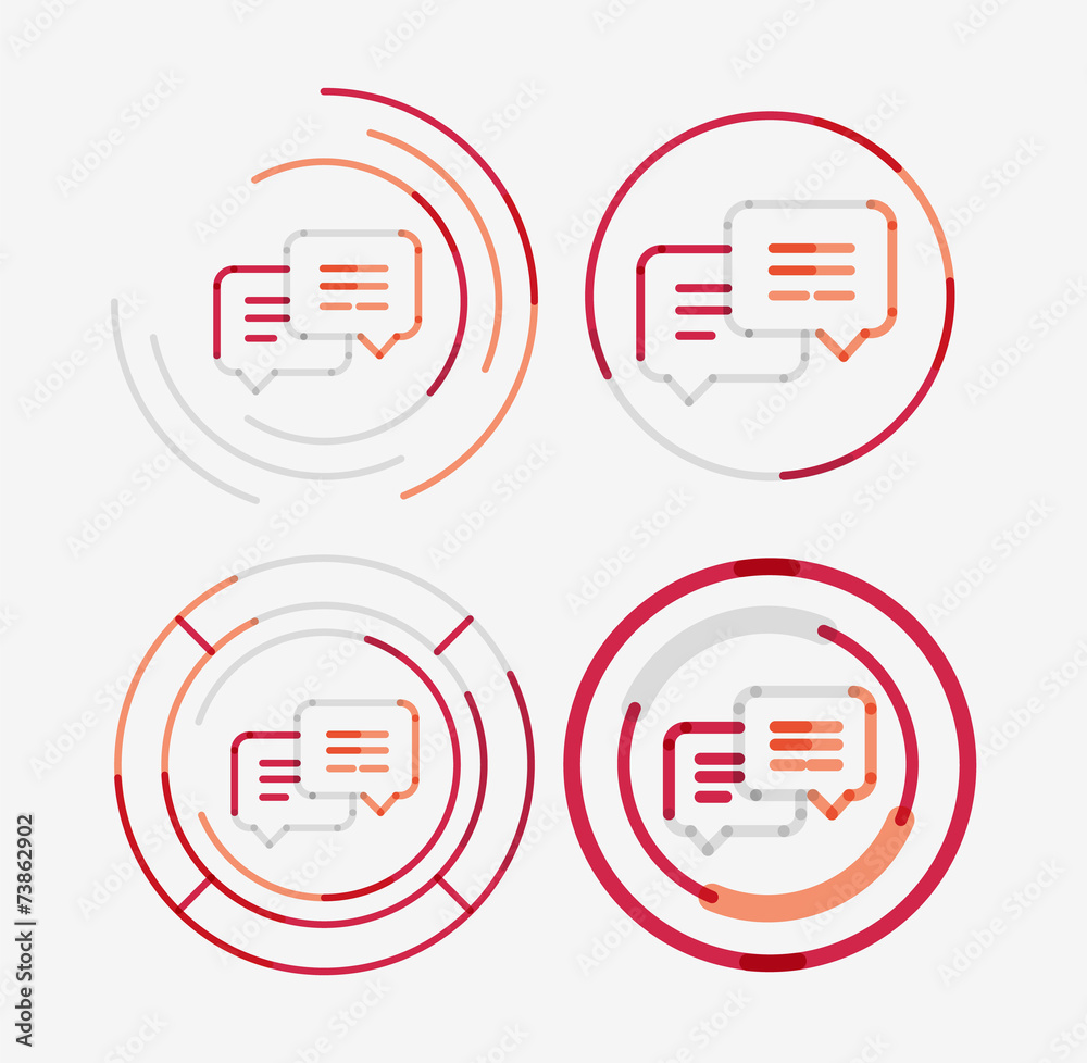 Thin line neat design logo set, messages concept Thin line neat design logo set, messages concept