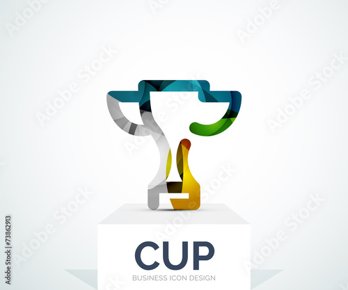 Abstract colorful logo design, cup