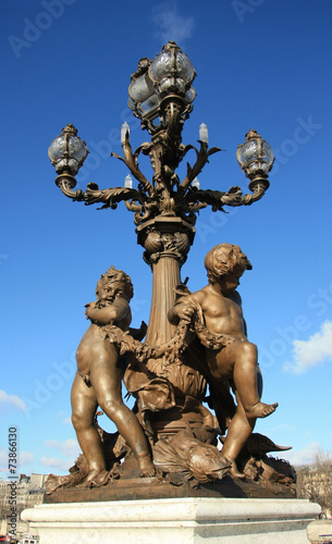 statue of Alexandre III bridge in Paris 