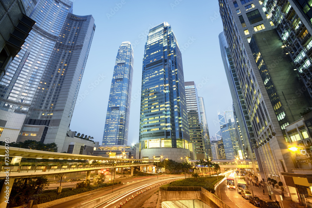 Central Hong Kong at night