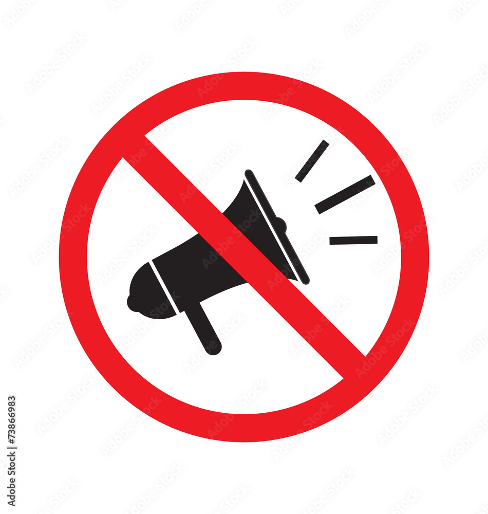No megaphone or no speaker sign No megaphone or no speaker sign