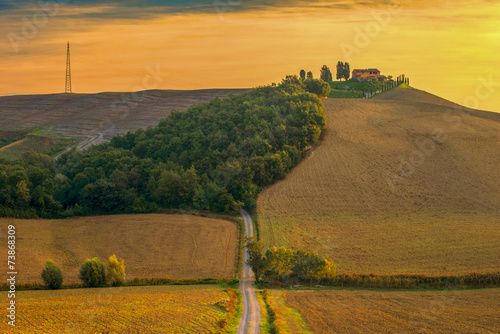 Toscania , Włochy, Multipulcjano, krajobraz wiejski