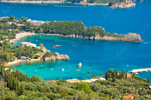 Spectacular view of Palaiokastritsa. Corfu, Greece.