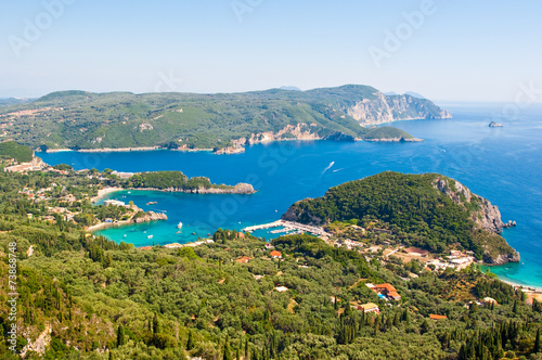 Fototapeta Naklejka Na Ścianę i Meble -  The bay of Palaiokastritsa with famous beaches. Corfu, Greece.