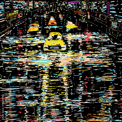 Road night city