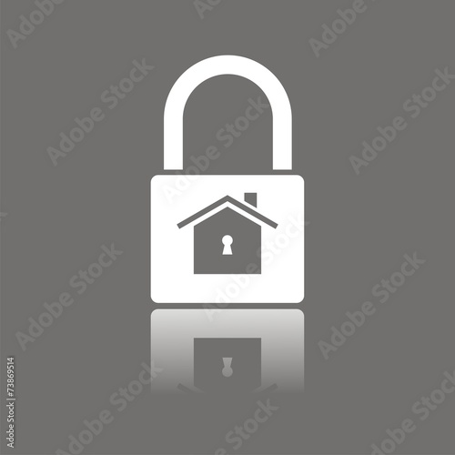 Icono candado casa FO reflejo