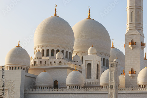 Sheikh Zayed Grand Mosque at sunset