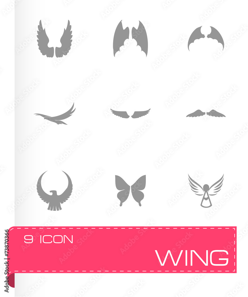 Vector wing icon set