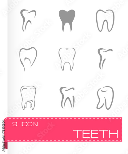 Vector teeth icon set