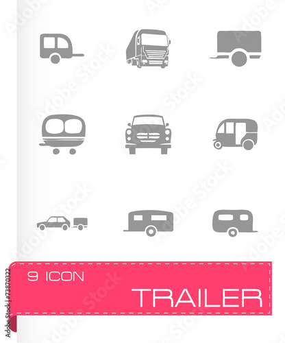 Vector trailer icon set