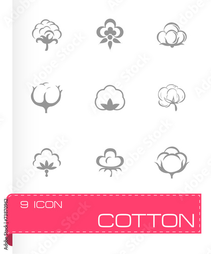 Vector cotton icon set