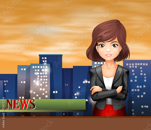 A female reporter