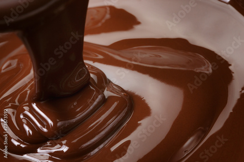 Fotografie, Obraz melted dark chocolate flow