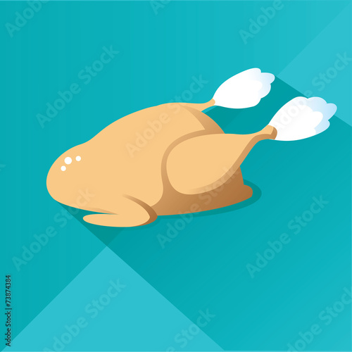 Celebration food: roast turkey with potatoes and salad