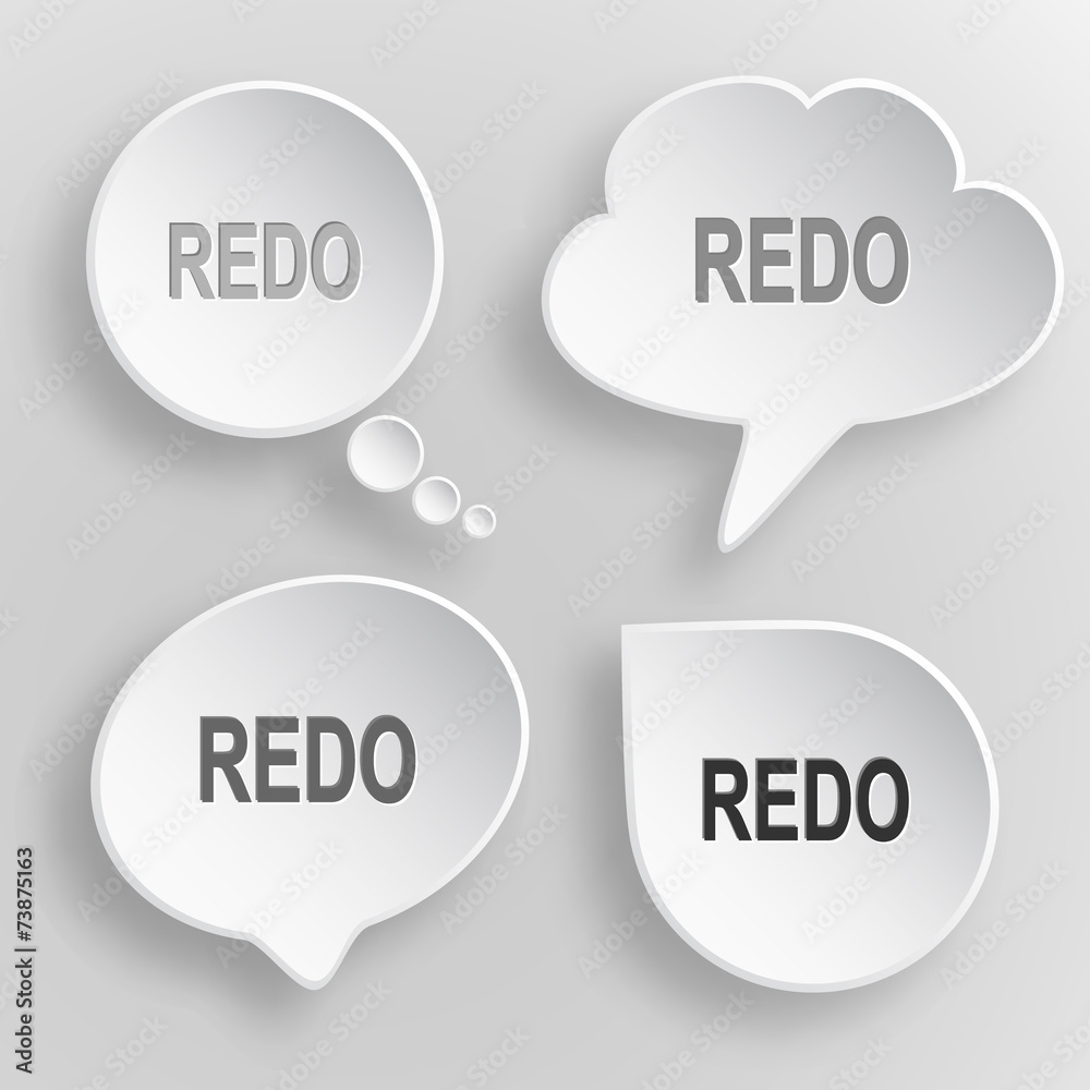 Redo. White flat vector buttons on gray background. Redo. White flat vector buttons on gray background.