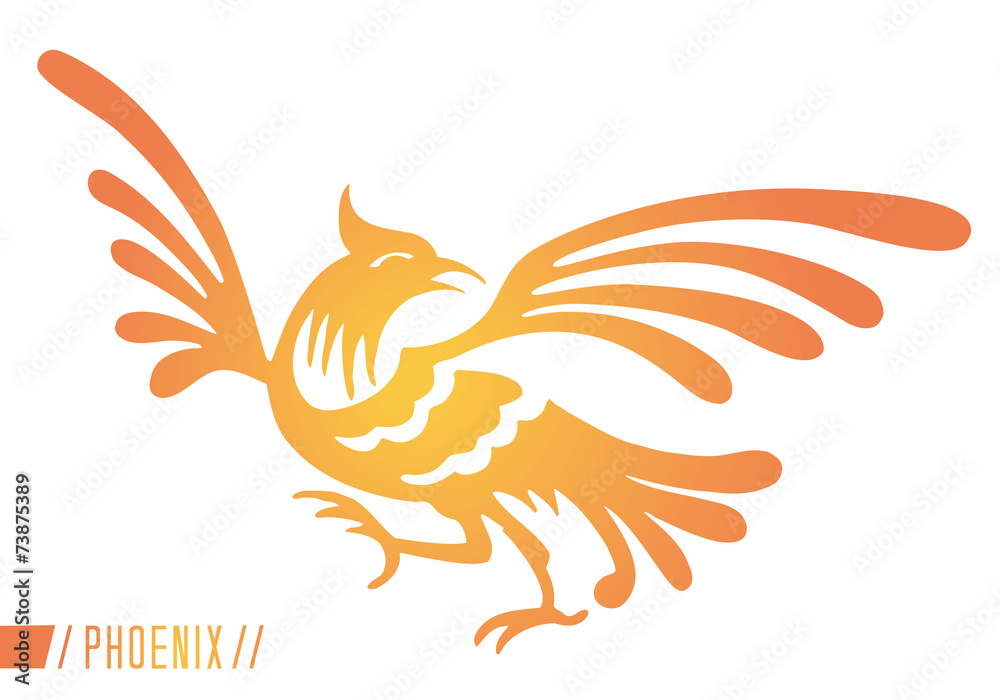 Obraz premium yellow and orange representation of the mythical Phoenix