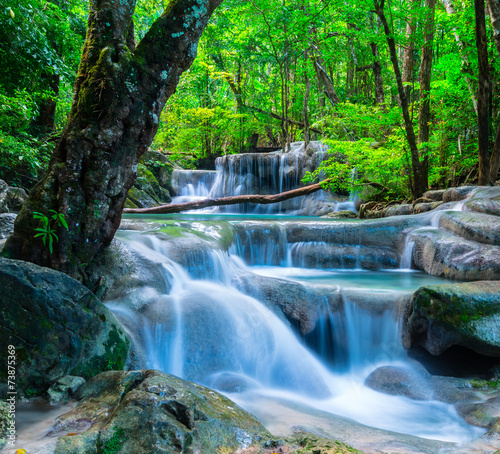 Fototapeta Naklejka Na Ścianę i Meble -  Beautiful waterfall in deep forest