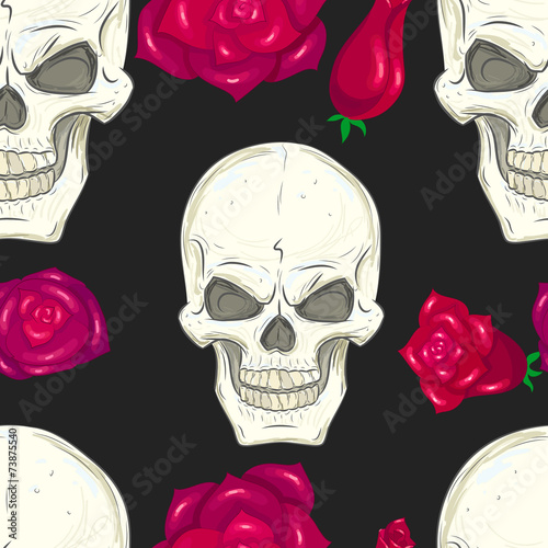 seamless pattern with skulls