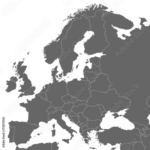 Europa mit Grenzen in grau