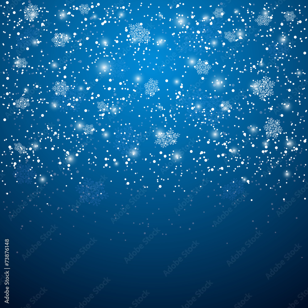 Obraz premium Blue Christmas background with snowflakes