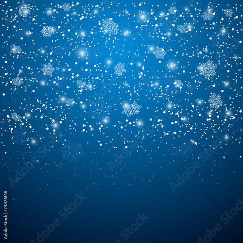 Blue Christmas background with snowflakes