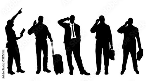 Vector silhouettes of different men.