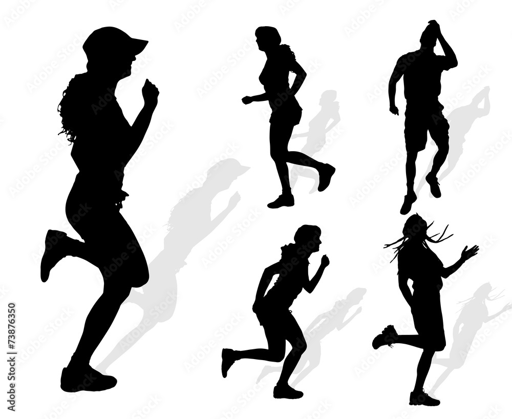 Fototapeta premium Vector silhouette of people.