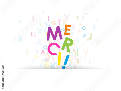  MERCI   carte message remerciements joie lettres 