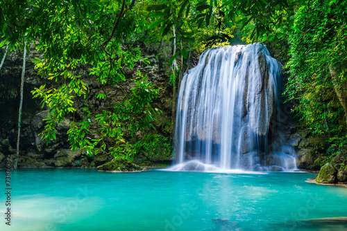 Fototapeta Naklejka Na Ścianę i Meble -  Waterfall in the tropical forest in Thailand