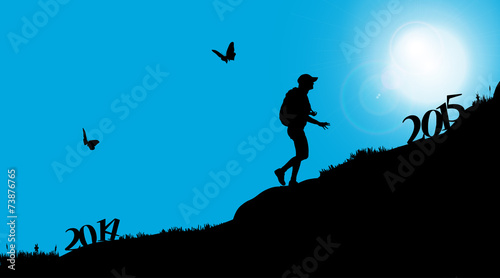 Vector silhouettes of woman.