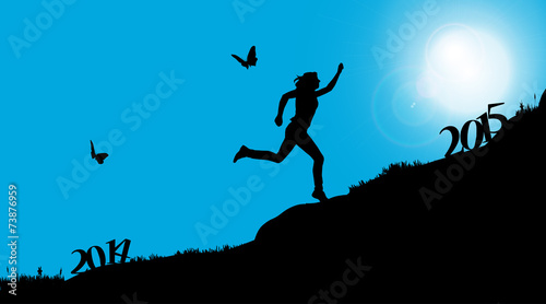 Vector silhouettes of woman.