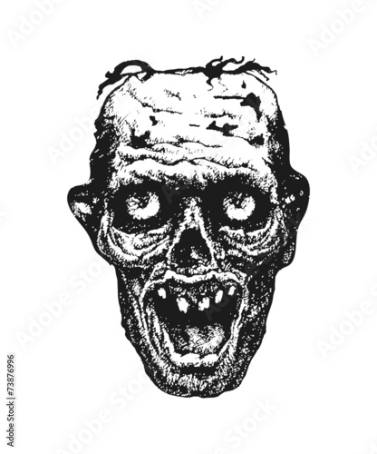 Zombie. Warning sign. Hand drawn. Vector illustration eps8