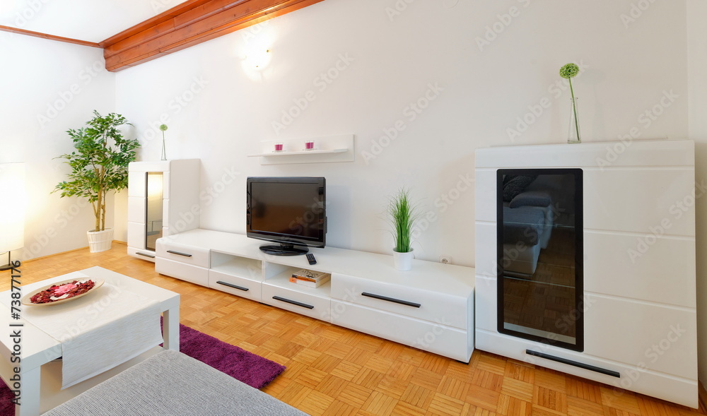 Modern living room with wood floor Modern living room with wood floor